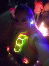Load image into Gallery viewer, Reusable LED Light-Up Pineapple Rhinestone Pasties – Festival Nipple Covers
