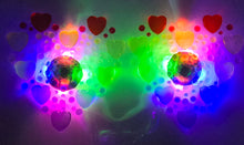 Load image into Gallery viewer, Reusable LED Light-Up Rainbow Heart Rhinestone Pasties – Festival Nipple Covers