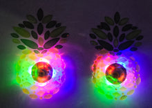 Load image into Gallery viewer, Reusable LED Light-Up Pineapple Rhinestone Pasties – Festival Nipple Covers
