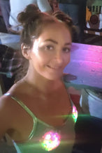 Load image into Gallery viewer, Reusable LED Light-Up Pineapple Rhinestone Pasties – Festival Nipple Covers