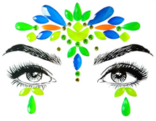 Load image into Gallery viewer, Neon Rhinestone Face Jewels – UV Black Light Festival Face Gems