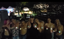 Load image into Gallery viewer, Reusable LED Light-Up Pineapple Rhinestone Pasties – Festival Nipple Covers