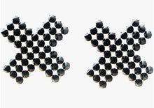 Load image into Gallery viewer, Sass Chick Silver Pasties Nipple Covers "X" Sexy Festival Rave Accessories, Medical Adhesive, Crystal Rhinestone Stickers