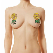 Load image into Gallery viewer, Pineapple #1 Sexy Rhinestone Pasties Nipple Covers Self Adhesive Reusable