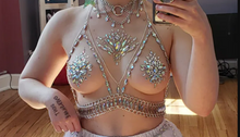 Load image into Gallery viewer, Two Piece Set Chest and Pasties Reusable Rhinestone Body Stickers & Pasties