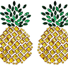 Load image into Gallery viewer, Pineapple #1 Sexy Rhinestone Pasties Nipple Covers Self Adhesive Reusable