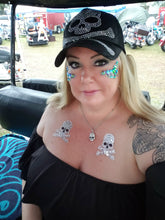 Load image into Gallery viewer, Skull and Cross Bones Reusable Rhinestone Pasties