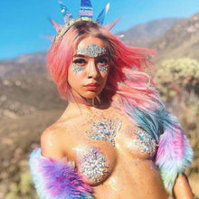 Load image into Gallery viewer, Set of (3) Reusable Sexy Rhinestone Body Stickers Pasties