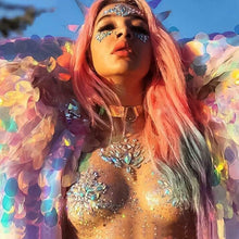 Load image into Gallery viewer, Set of (3) Reusable Sexy Rhinestone Body Stickers Pasties