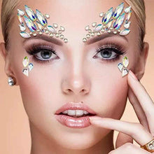 Load image into Gallery viewer, Blue Face & Eyes Rhinestone Face Stickers