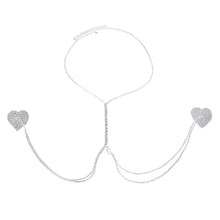 Load image into Gallery viewer, Stonefans Sexy Bust Chain Rhinestone Heart Nipple Cover Chest Stickers Women Crystal Bra Nipple Pasties Breast Wear Body Decor