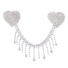 Load image into Gallery viewer, Stonefans Rhinestone Heart Tassel Nipple Cover Chest Stickers Nipple Chain Sexy Women Breast Nipple Pasties Bra Pad Body Jewelry