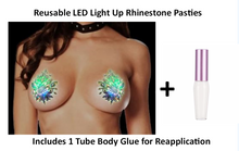 Load image into Gallery viewer, Reusable LED Light Up Rhinestone Pasties