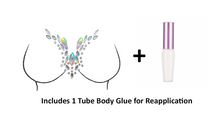 Load image into Gallery viewer, Reusable Chest & Neck Rhinestone Body Stickers w/ Body Glue for Reapplication