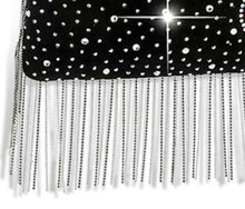 Load image into Gallery viewer, Sass Chick Sugar Skull Rhinestone Beaded Fringe Hobo Handbag