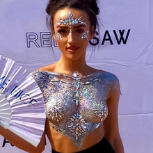 Load image into Gallery viewer, Purple Face & Eyes Sexy Rhinestone Body Stickers