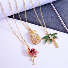 Load image into Gallery viewer, kissme Chic Flamingo Pineapple Coconut Tree Crystal Pendant Necklaces Simple Fashion Women Jewelry Accessories Wholesale