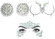 Load image into Gallery viewer, Set of (3) Reusable Sexy Rhinestone Body Stickers Pasties