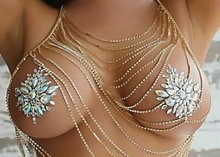 Load image into Gallery viewer, Reusable Glow in the Dark Rhinestone Pasties w/ Body Glue for Reapplication
