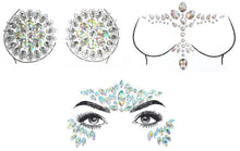 Load image into Gallery viewer, Set of (3) Reusable Sexy Rhinestone Body Stickers Pasties