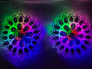 LED Light Up ROUND Rhinestone Reusable Pasties