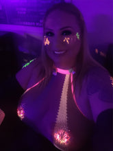 Load image into Gallery viewer, Reusable LED Light Up Pasties | Star/Sun Rhinestone Pasties | Music Festival Nipple Covers | Burlesque &amp; Night Club Nipple Pasties Covers
