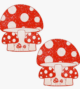 4 Pairs Mushroom Top Pasties Nipple Covers Breasts Self Adhesive - Body Stickers, Lifestyle, Rave, Rally, Costume, Lingerie