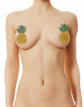Load image into Gallery viewer, Pineapple Sexy Rhinestone Pasties Nipple Covers Self Adhesive Reusable
