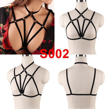 Load image into Gallery viewer, Body Harness Lingerie Belt Crop Tops Cage Harness Bra Black Sexy Elastic Adjust Strappy Bra Dance Rave Wear for Women
