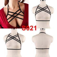 Load image into Gallery viewer, Body Harness Lingerie Belt Crop Tops Cage Harness Bra Black Sexy Elastic Adjust Strappy Bra Dance Rave Wear for Women
