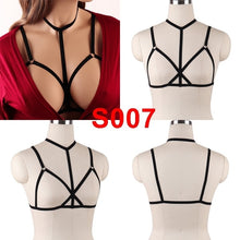 Load image into Gallery viewer, Body Harness Lingerie Belt Crop Tops Cage Harness Bra Black Sexy Elastic Adjust Strappy Bra Dance Rave Wear for Women
