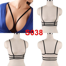 Load image into Gallery viewer, Body Harness Lingerie Belt Crop Tops Cage Harness Bra Black Sexy Elastic Adjust Strappy Bra Dance Rave Wear for Women
