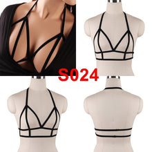 Load image into Gallery viewer, Body Harness Lingerie Belt Crop Tops Cage Harness Bra Black Sexy Elastic Adjust Strappy Bra Dance Rave Wear for Women
