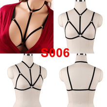 Load image into Gallery viewer, Body Harness Lingerie Belt Crop Tops Cage Harness Bra Black Sexy Elastic Adjust Strappy Bra Dance Rave Wear for Women
