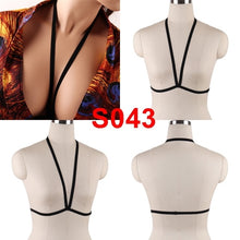 Load image into Gallery viewer, Body Harness Lingerie Belt Crop Tops Cage Harness Bra Black Sexy Elastic Adjust Strappy Bra Dance Rave Wear for Women
