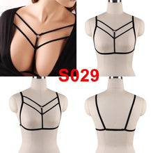 Load image into Gallery viewer, Body Harness Lingerie Belt Crop Tops Cage Harness Bra Black Sexy Elastic Adjust Strappy Bra Dance Rave Wear for Women
