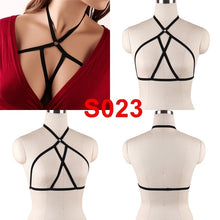 Load image into Gallery viewer, Body Harness Lingerie Belt Crop Tops Cage Harness Bra Black Sexy Elastic Adjust Strappy Bra Dance Rave Wear for Women
