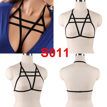 Load image into Gallery viewer, Body Harness Lingerie Belt Crop Tops Cage Harness Bra Black Sexy Elastic Adjust Strappy Bra Dance Rave Wear for Women
