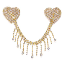 Load image into Gallery viewer, Stonefans Rhinestone Heart Tassel Nipple Cover Chest Stickers Nipple Chain Sexy Women Breast Nipple Pasties Bra Pad Body Jewelry
