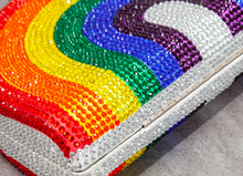 Load image into Gallery viewer, Rhinestone Rainbow Cocktail Evening Clutch
