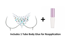 Load image into Gallery viewer, Reusable Chest &amp; Neck Rhinestone Body Stickers w/ Body Glue for Reapplication
