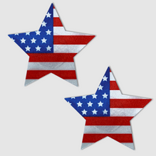 Load image into Gallery viewer, 2 Pairs USA American Flags Star 4th July Pasties Body Art Sticker Lifestyle
