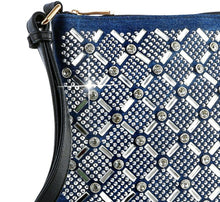 Load image into Gallery viewer, Sass Chick Rhinestone Bling Crossbody Sling Bag Blue
