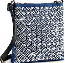 Load image into Gallery viewer, Sass Chick Rhinestone Bling Crossbody Sling Bag Blue
