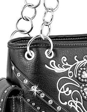 Load image into Gallery viewer, Sass Chick Rhinestone Skull and Crossbones Shoulder Bag Concealed Carry
