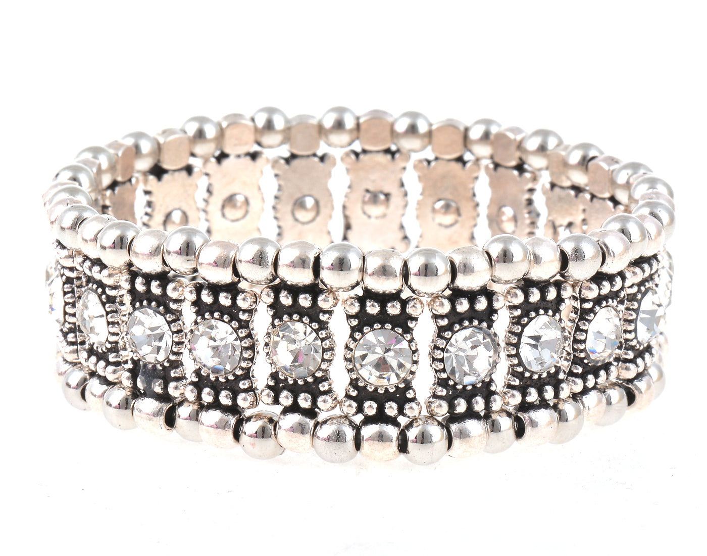 ABecca's Fashion Swarovski Crystal Stretch Bracelet - Clear