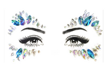 Load image into Gallery viewer, Blue Face &amp; Eyes Sexy Rhinestone Body Stickers
