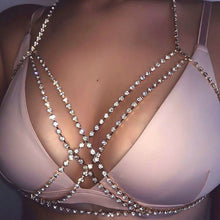 Load image into Gallery viewer, Sexy Chest Bralette Rhinestone Body Chain
