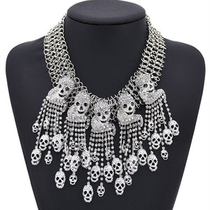 LZHLQ 2020 Necklace Skeleton Head Short Chain Female Fashion Accessories Collar Skull Necklace Punk Chunky Jewelry Accessories