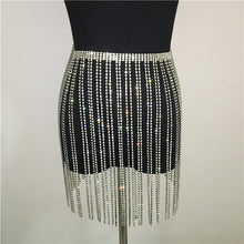 Load image into Gallery viewer, Rhinestone Short Skirt Sexy Belt Waist Chain
